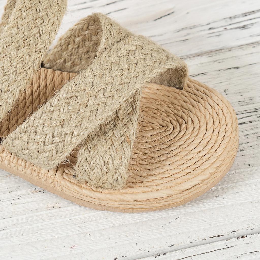 Fashion 2025 Women Slippers Sexy Open Toe Broad Band Crossover Sandals Slip-On Thick Shoes Casual Flat Slippers Big Size Slides Women