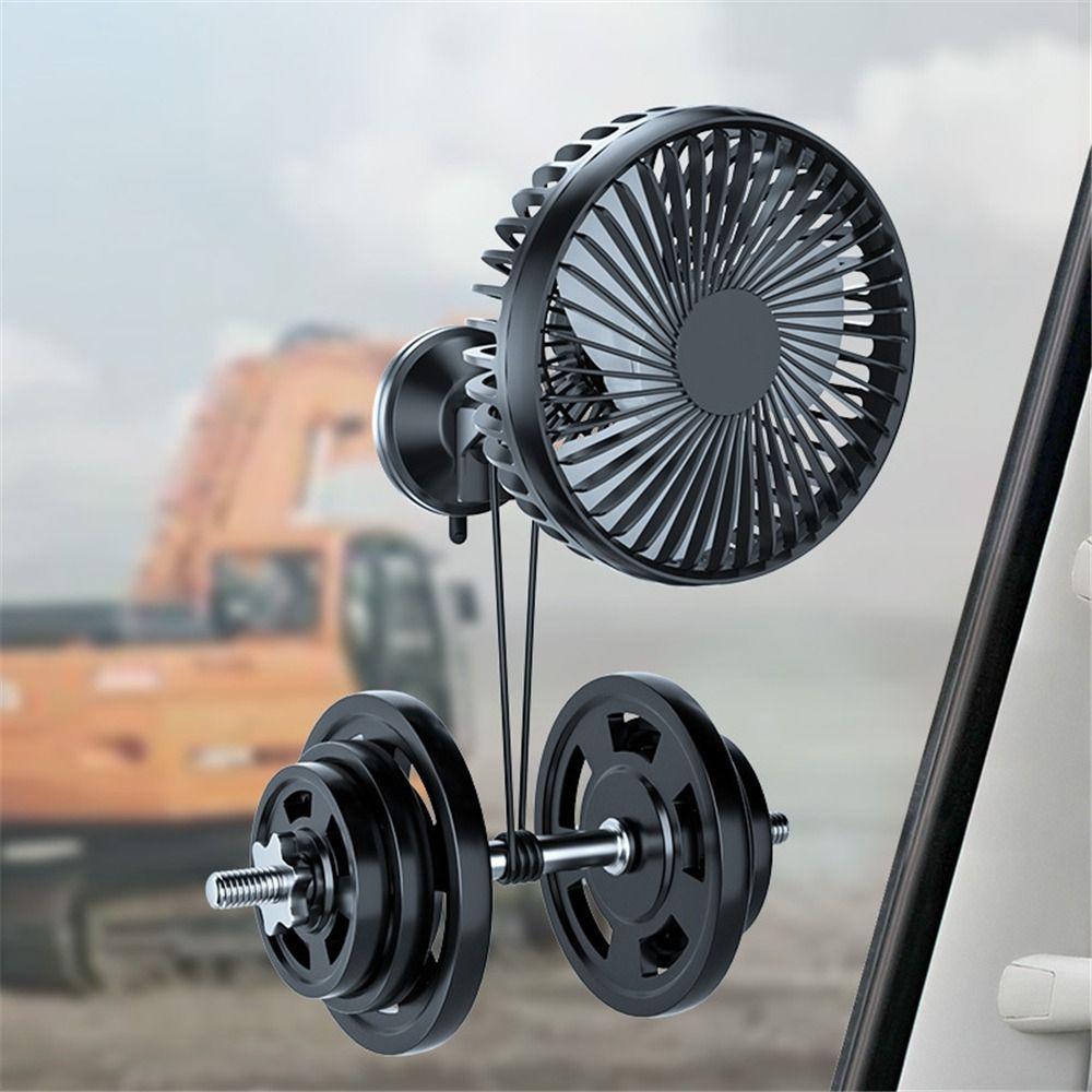 12V/24v Universal Suction Cup Car Fan 360° Rotatable USB Car Fan  Office Use