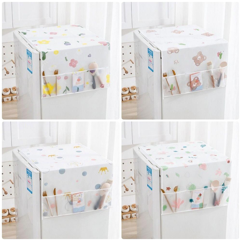 1Pcs Durable Dustproof Refrigerator Dust Cover PVEA 130x55cm 180x60cm Refrigerator Cloth with Storage Bag Washing Machine Towel