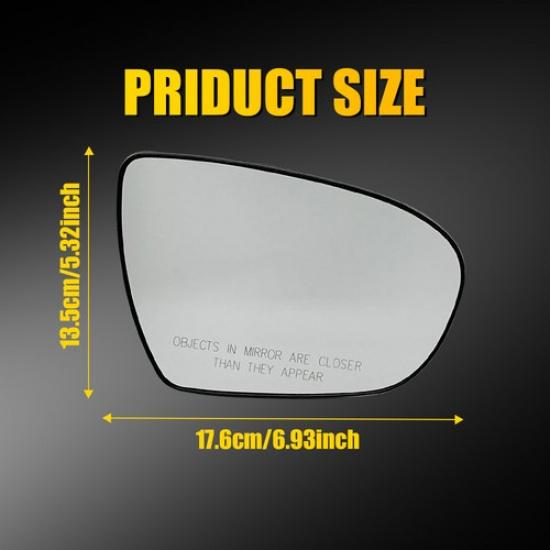 Right Passenger Exterior Side Mirror Glass Power Heated For 2011-2016 Kia Optima