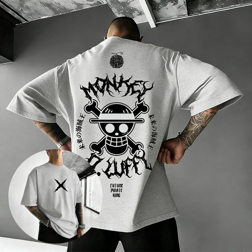 One Piece Monkey D Luffy Anime T-Shirt Herren Damen Streetwear Kurzarm Tee 2026 Sommer Grafikdruck Übergroß Lässige Oberteile Y2k