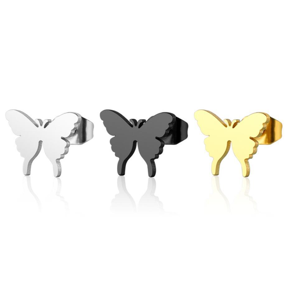 Korean Style Sweet Butterfly Earrings: Simple, Versatile Stainless Steel Ear Bone Studs