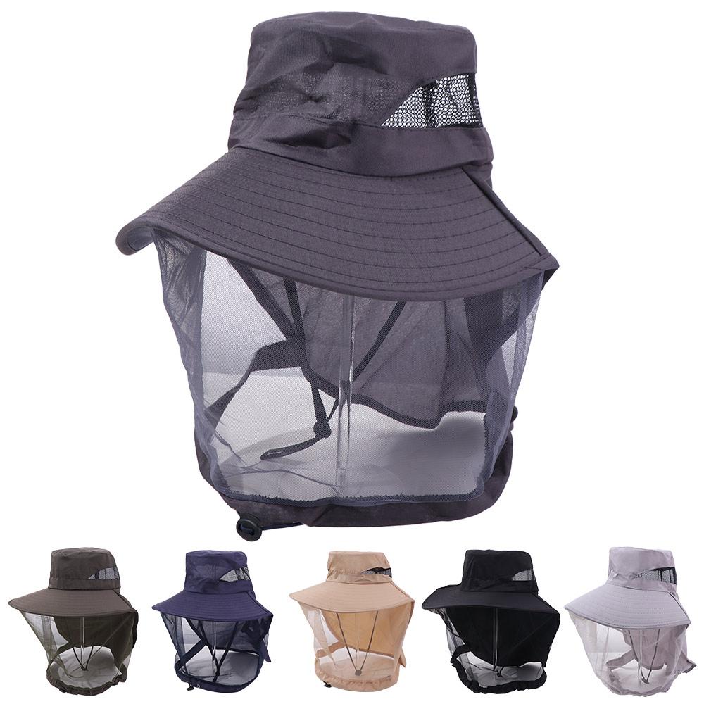 Foldable Bee Mosquito Hat Insect Proof Sun Protection Hat Net Cover Fisherman Hat Camping