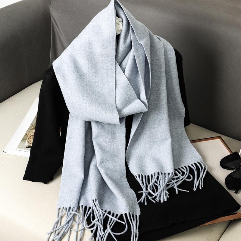 Nytt 62 farger Vinterskjerf for kvinner Langt Varmt Kasjmirskjerf Hijab Ensfarget Dame Sjal Wrap Kvinnelig Pashmina Bandana Hodeskjerf