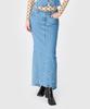 MARINE SERRE (W) Moon Laser Denim Long Skirt Light Blue
