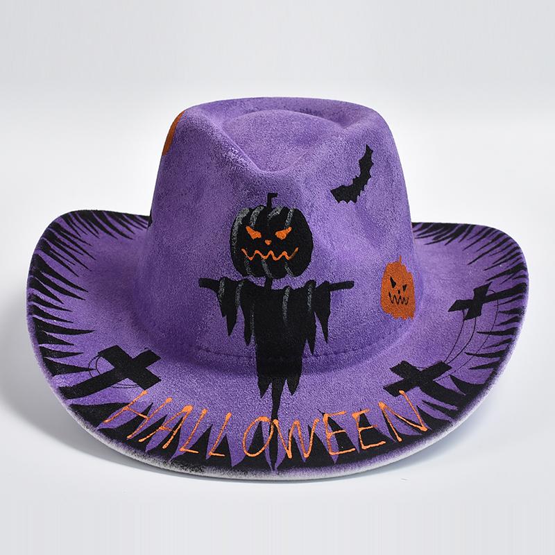 

НОВАЯ раскрашенная вручную шляпа-федора для женщин/мужчин, Хэллоуин, косплей, вечерние джазовые шляпы с изогнутыми полями, ковбойская шляпа в стиле вестерн