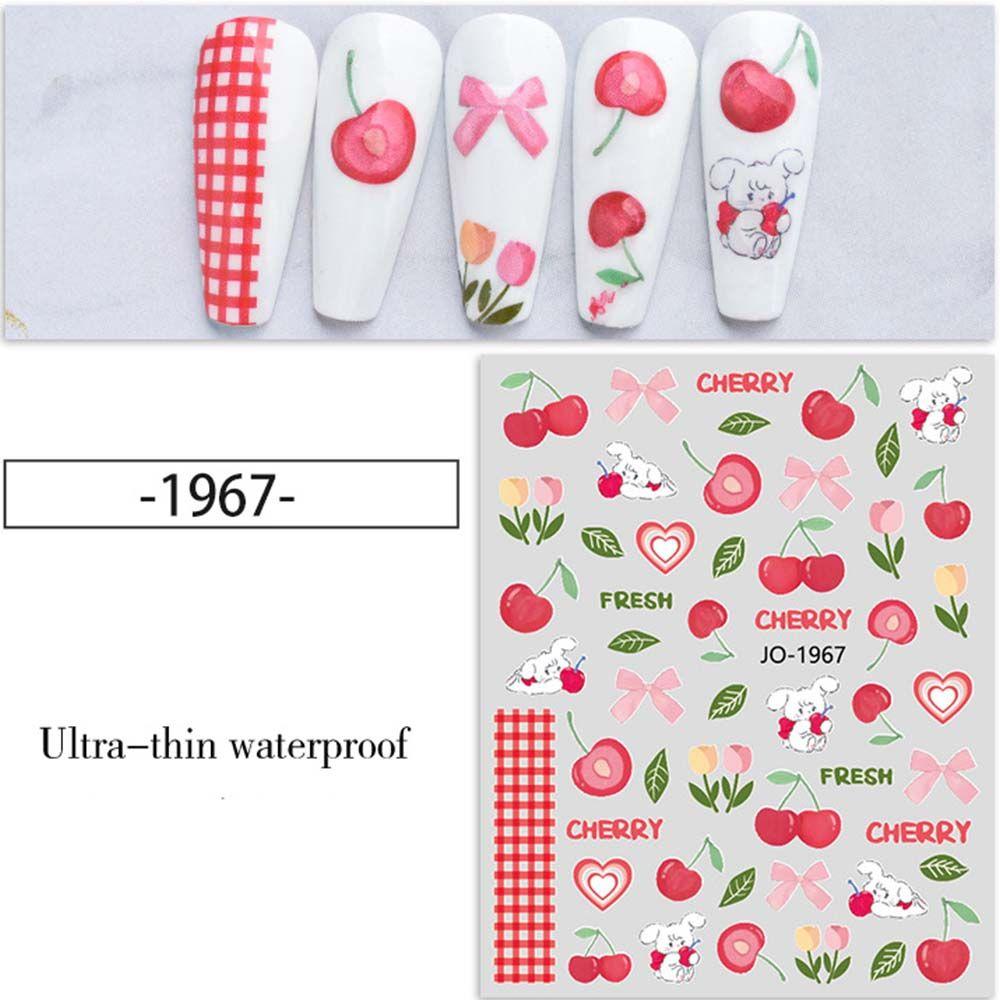 Decoration Transfer Slider Watermelon Nail Decal Peach Nail Foil Cherry Pattern Fruit Nail Sticker