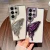 Suitable for Samsung S25ultra Mobile Phone Case Rhinestone Luxury Glitter S24 Butterfly Stand A55 Protective Case for Women A73