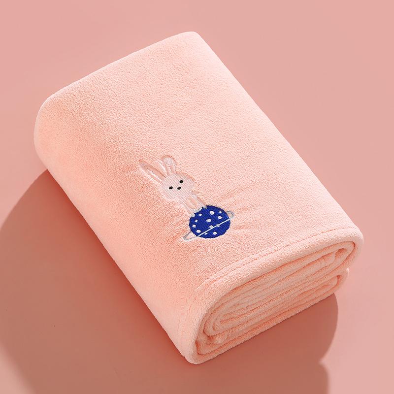 

1pcs cartoon baby bath towel coral velvet soft absorbent non-fluffy baby bath supplies 80x100cm розовый