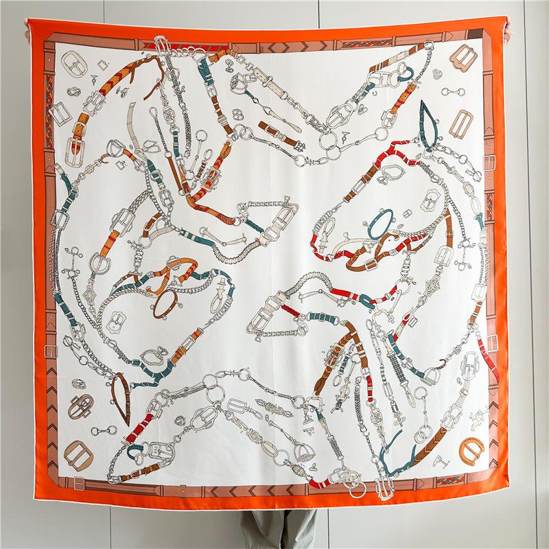 High-grade twill silk scarf women's spring and summer new mulberry silk large square scarf travel large shawl scarf dual-purpose
