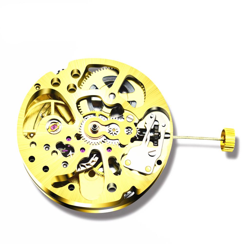 27mm 17 Jewels Gold Skeleton Automatic Watch Mechanical Movement 2004 Parts Watchmaker Tool Watch Repalcement Accessories