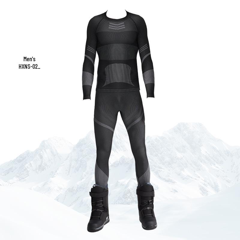 Quick-Dry Ski Base Layer Set: Warm, Sweat-Wicking Compression Wear for Men & Women Small