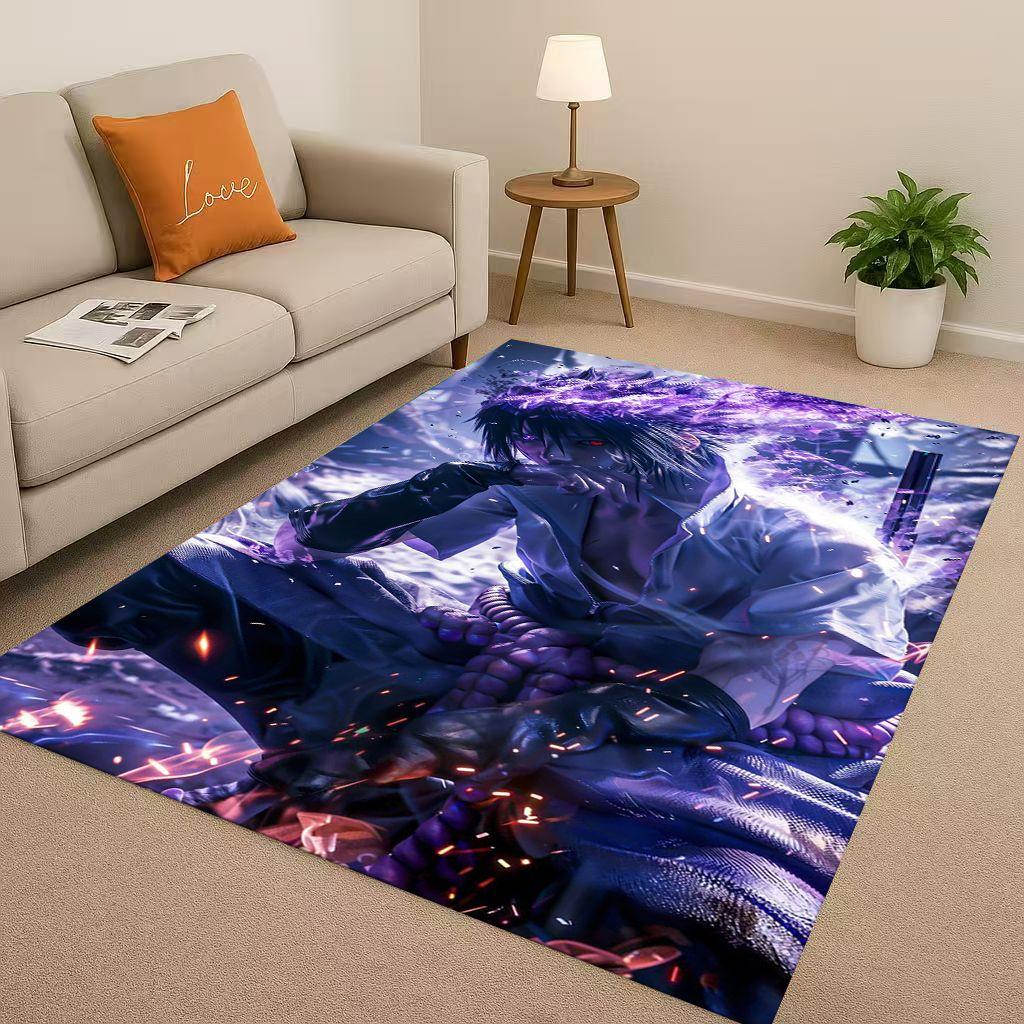 3D I-Itachi Cartoon Anime Living Room Non-Slip Area Rug Carpet for Bedroom Playroom Sofa,Easy Clean Home Decor Doormat Kid