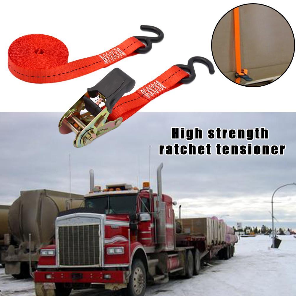 4/5m  Car Tension Rope Luggage Fixed Strap Pressure Buckle Pallet Cargo Straps Metal Tow Rope Strong Ratchet Fixing Belt