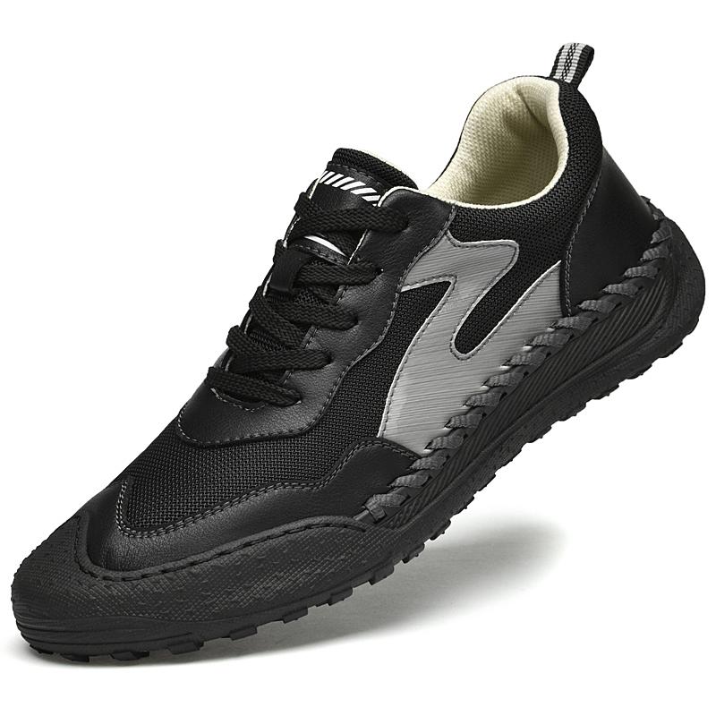 

Брендовые осенние мужские кроссовки для активного отдыха, мужская повседневная обувь, дышащие мягкие мокасины на плоской подошве из сетки, мужские кроссовки для вождения, мужские кроссовки для бега 38 чёрный