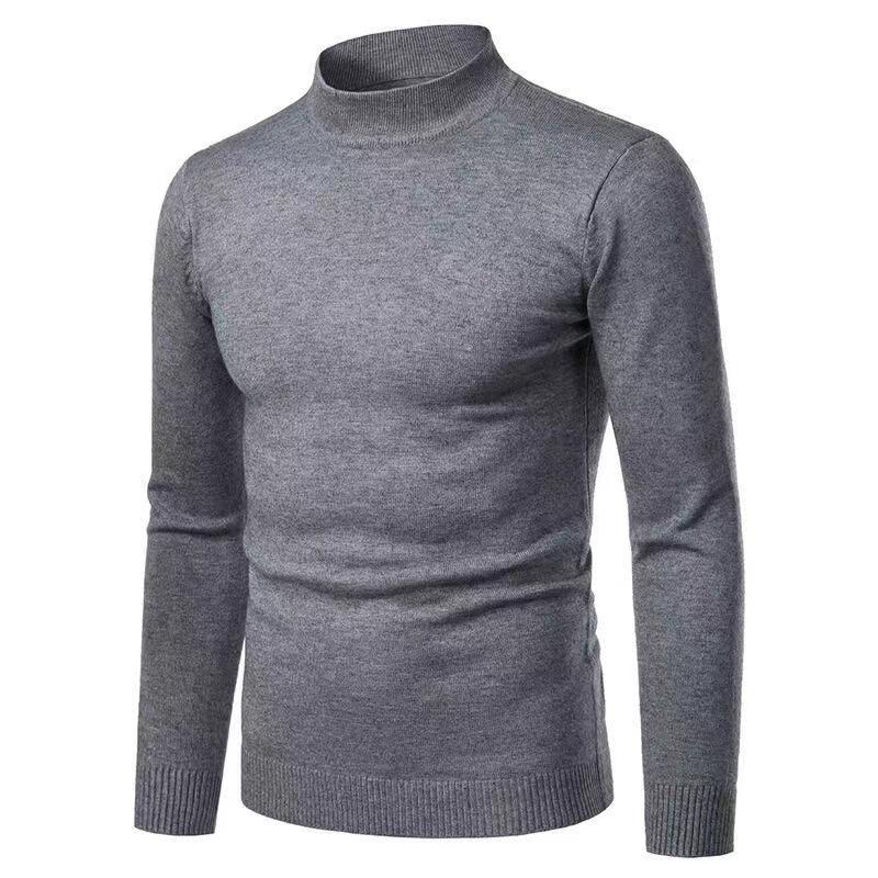 Men s Half-High Neck Pullover Sweater - Autumn/Winter Knitwear for Couples XXXL