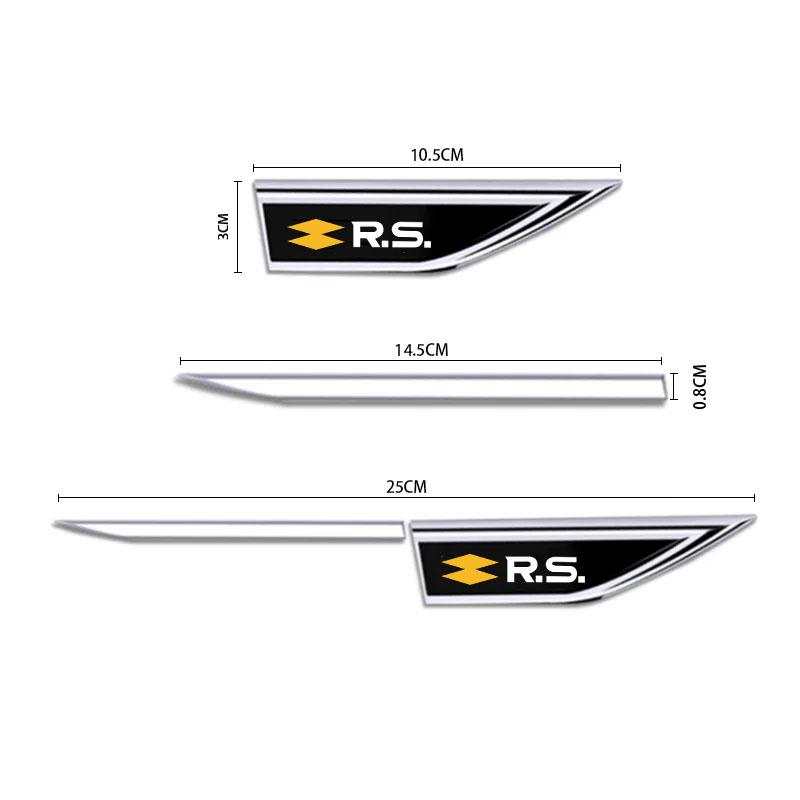 Car Door Side Fender Blade Logo Emblem Badge Decal Sticker for Renault RS Megane 2 3 4 Twingo Clio Talisman Captur Trafic Kwid AA18