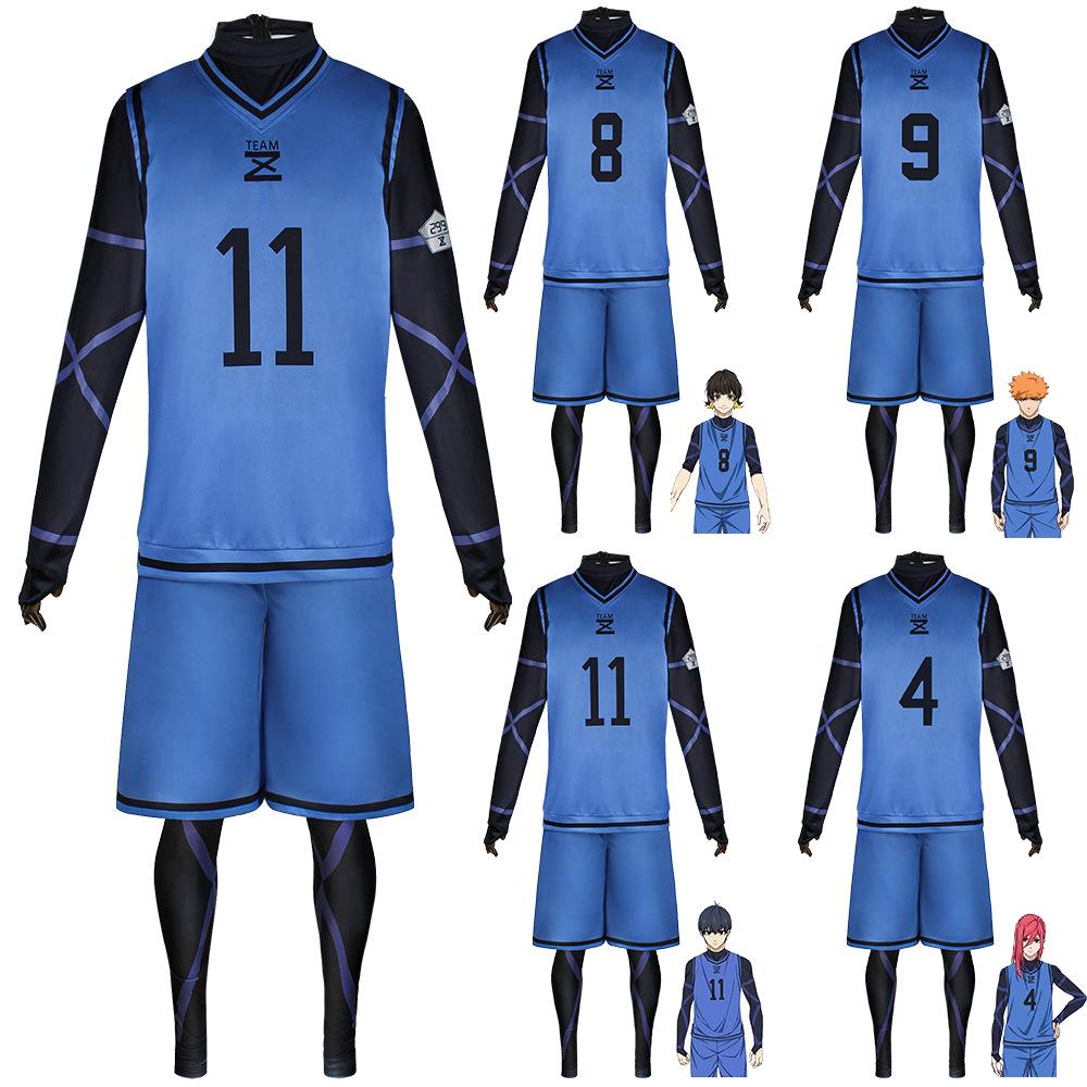 Anime Blue Lock Jersey Football Club Sportswear T-skjorte Herre Isagi Yoichi Cosplay Costume Chigiri Rensuke Kunigami Bachira Meguru