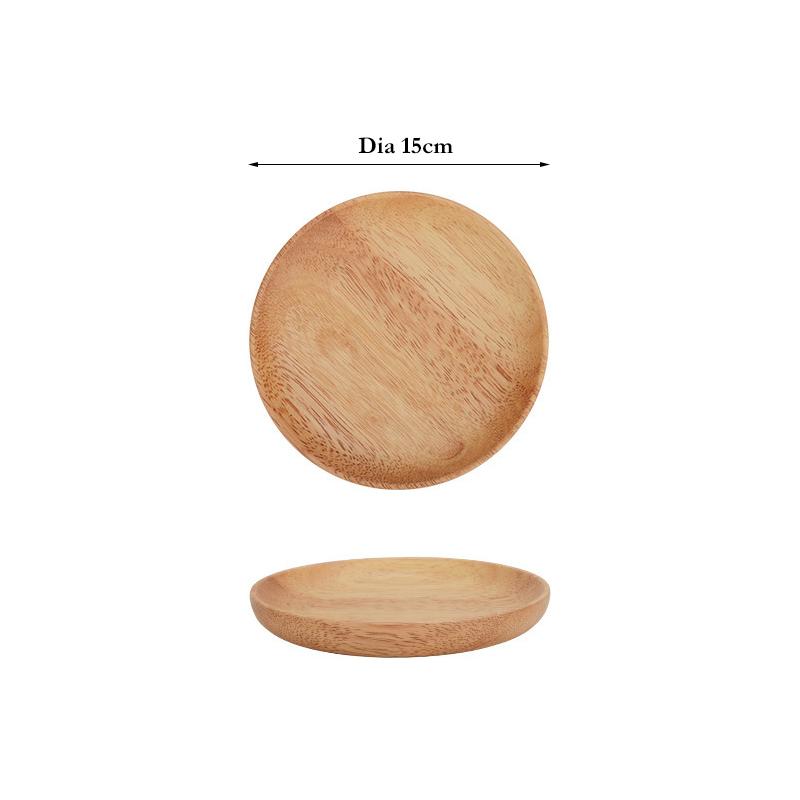 

1Pc Round Wooden Plate Snack Dessert Plate Serving Tray Cake Fruit Dishes Food Plate Appetizer Tray Wooden Utensils Tableware