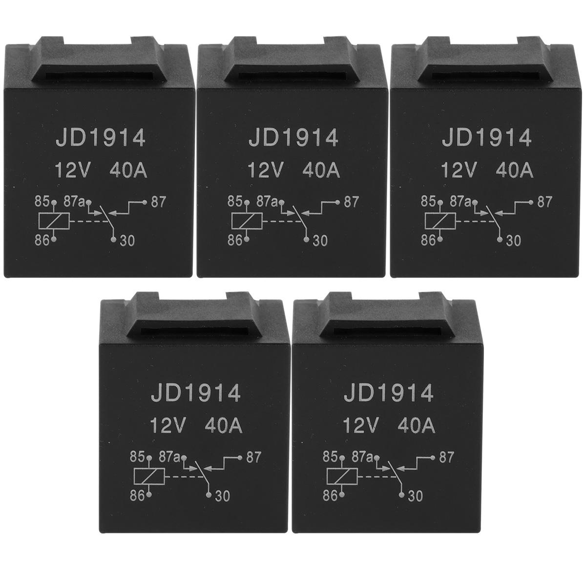 

5/10Pcs Automotive Relay Waterproof 5-Pin 12V Car Relay Switch Premium 30/40 AMP SPDT Marine Relays Dust-Proof Auto Relay Switch