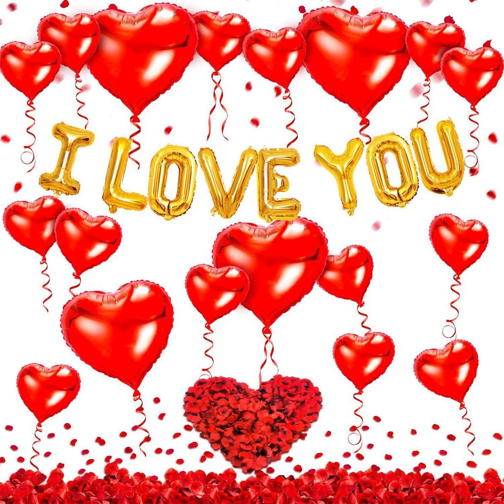 Valentine's Day Arch Balloons Decor Easy Installation Long Lasting Roses Red Balloons Set Wedding Hall Decor Wedding Party