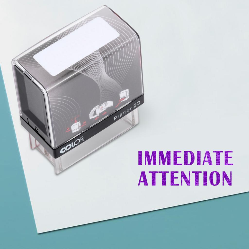 IMMEDIATE Attention Self Inking Rubber Stamp Custom Colop Office Stationary P20 Mini Stamper