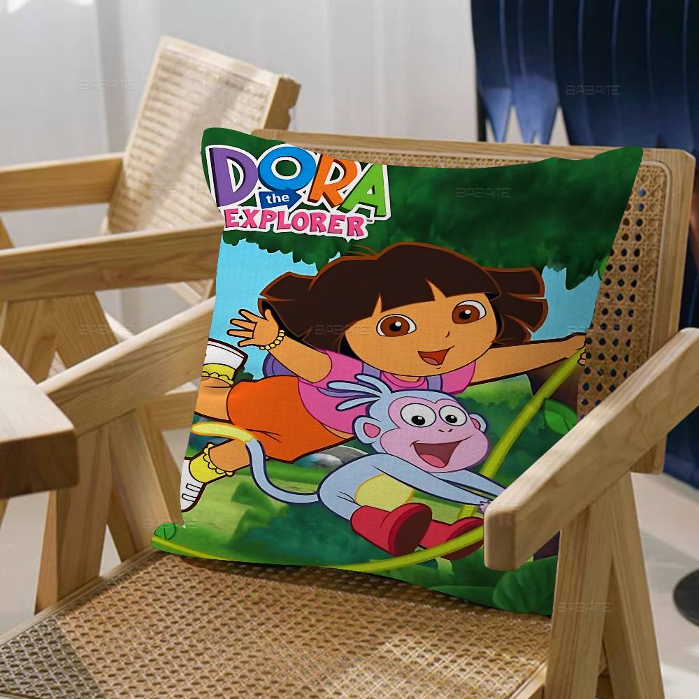 Cartoon D-Dora The E-Explorer Pillow Cover Design Cushion Cover Decor Holiday Decorati