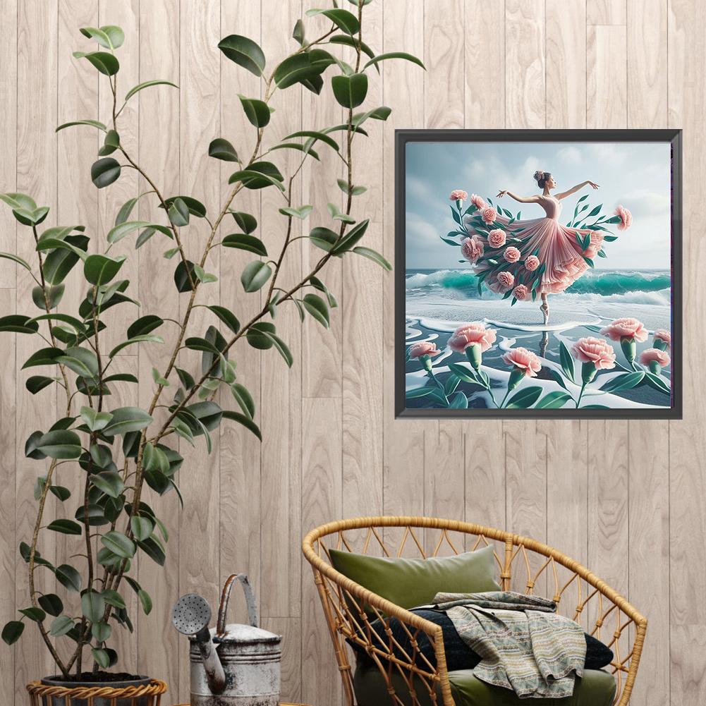 5D DIY Plné čtvercové vrtání Diamantová malba Dívka Sada pro domácí dekoraci Umění