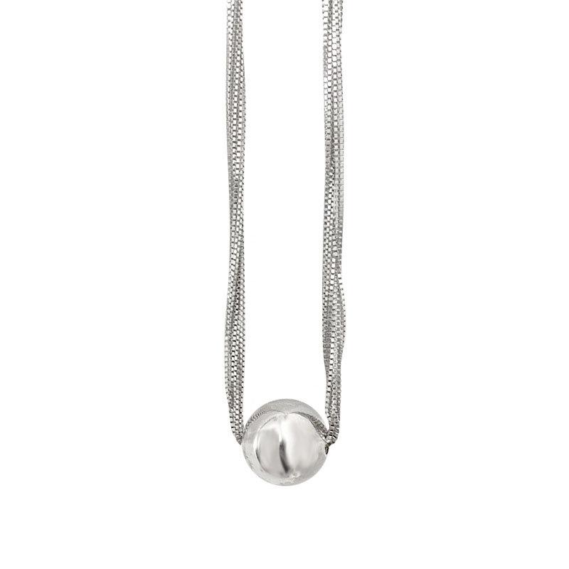 Koreanisches Design Mehrschichtige Kastenketten-Kugel-Halskette Damen Personalisiertes Modearmband mit Fortgeschrittenem Sinn