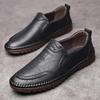 2025 Stylish European Men's Loafers: Trendy Light Luxury Genuine Leather Breathable Casual Shoes