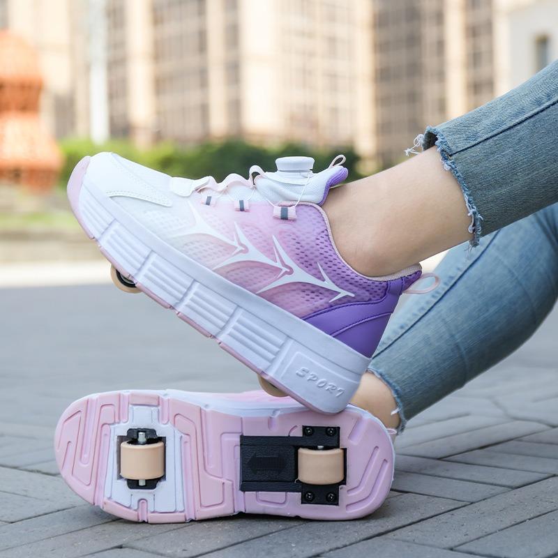 

Роликовые кроссовки-трансформеры 2 в 1, роликовые коньки со съемным шкивом, кроссовки для катания, паркур на колесах 40