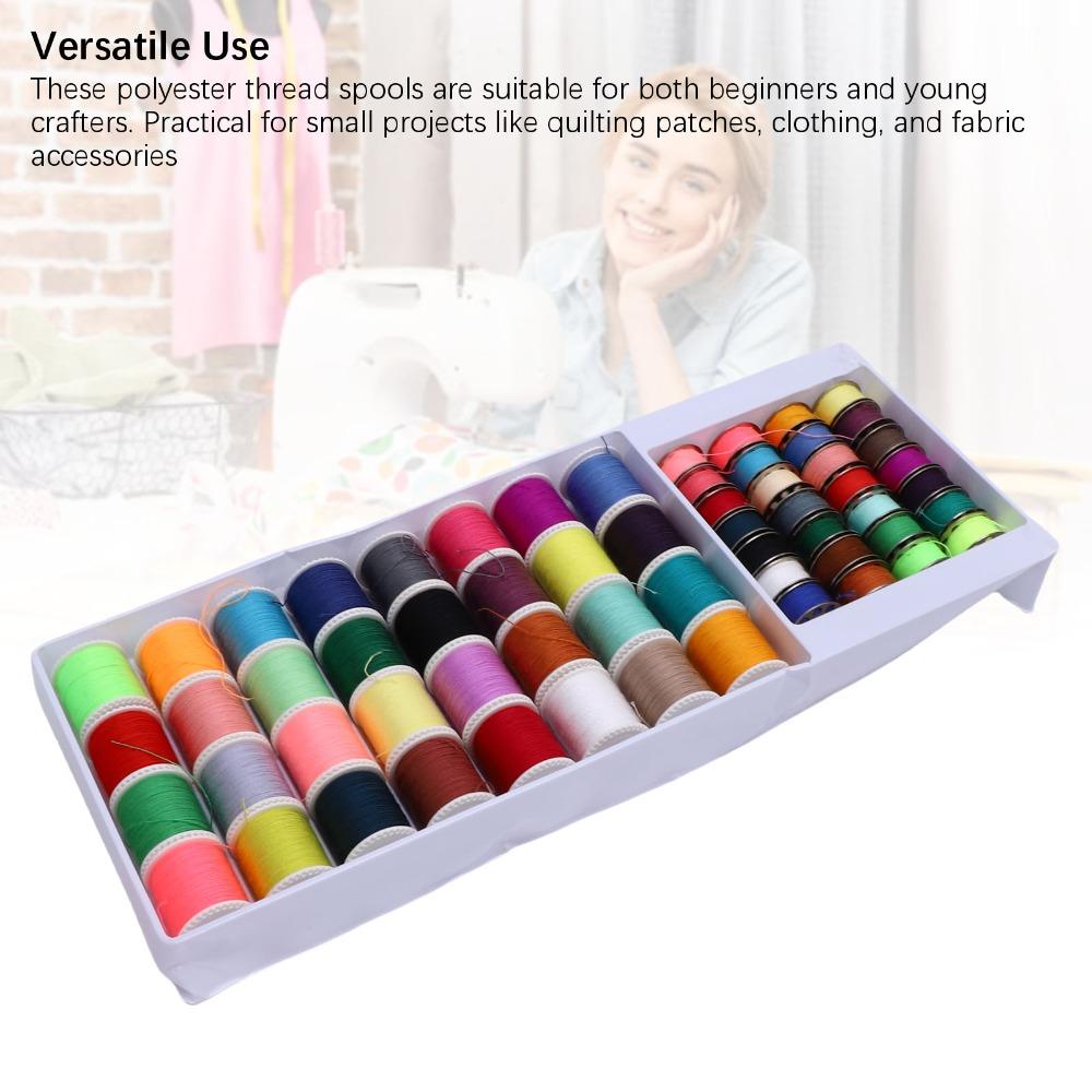 60pcs Polyester Thread Sewing Thread Kit Multi Color Thread Spools For Hand & Machine Sewing