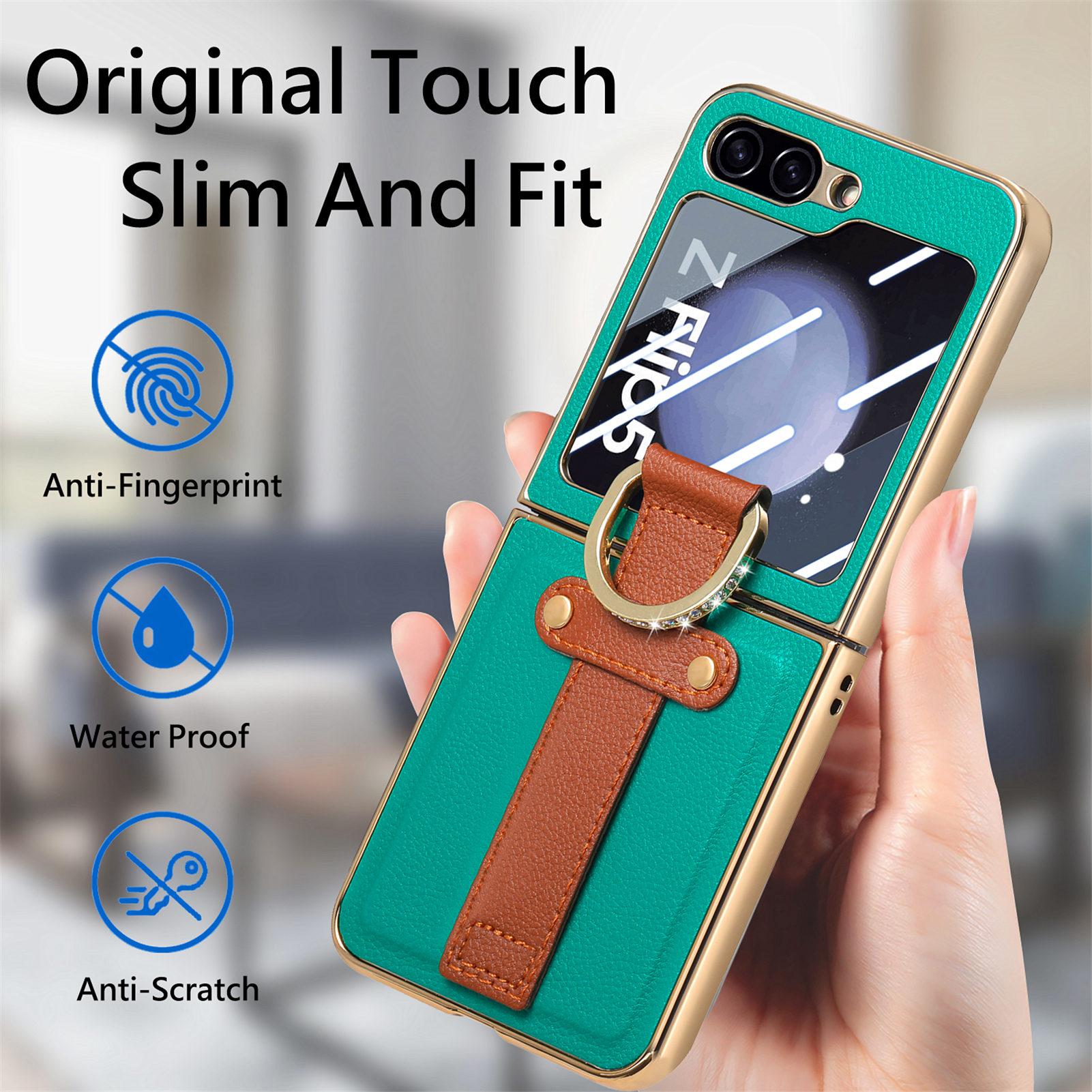 

Роскошный кожаный чехол с защитой от пыли и стекла для Samsung Galaxy Z Flip 5 5G Flip4 Flip5 Flip, кольцо на 4 пальца, аксессуары для мобильных телефонов for Samsung Z Flip 4