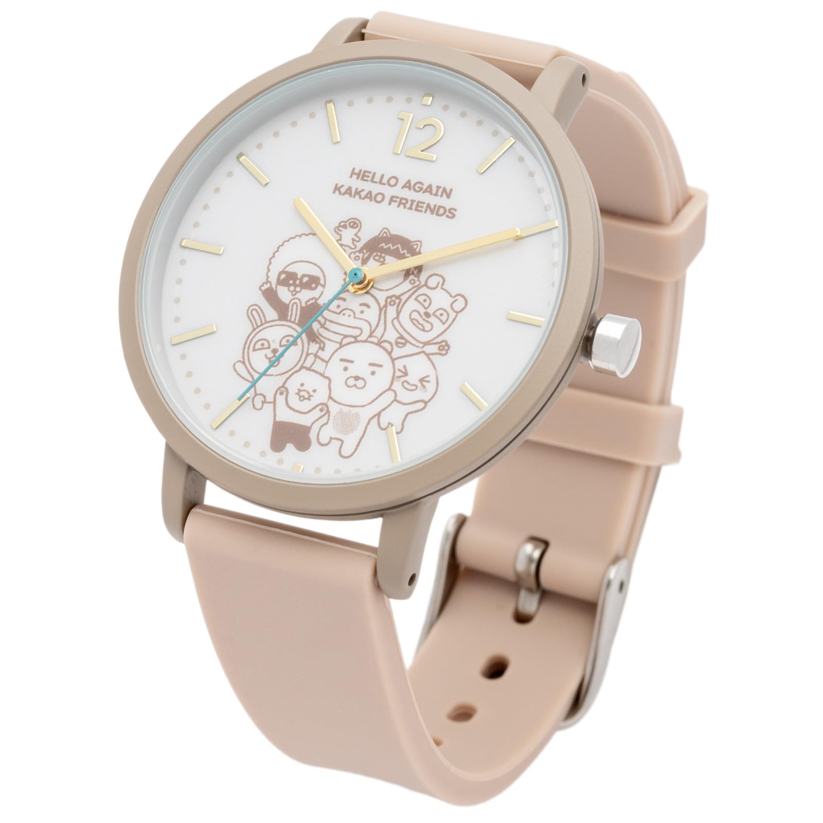 

[Fieldwork] Часы Fieldwork женские Kakao Friends аналоговые силиконовые часы с ремешком G Ryan Apeach бежевый KKO001-5