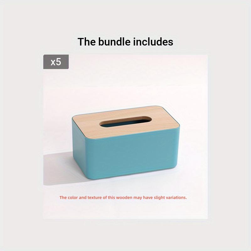 1/5pcs Wooden Tissue Box, Household Tissue Storage Box, Detachable Tissue Box, Office, Commercial, Restaurant, Coffee Shop