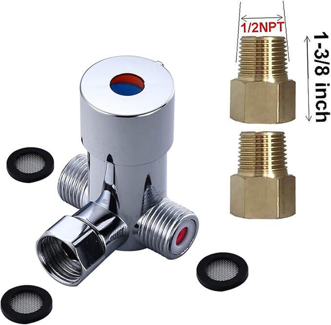 1/2 NPT European Brass Thermostatic Valve for Surface-Mounted Solar Water Heater - Automatic Temperature Control Mixing Valve