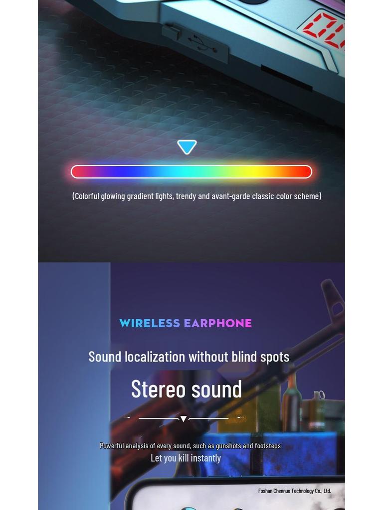 Esports Bluetooth Neckband Wireless Earbuds - Low Latency, Sound Positioning, Card Slot.