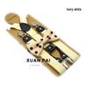 Adult Unisex 4-Clip Elastic Suspenders & Bow Tie Set, Non-Slip, Solid Color, 2.5cm