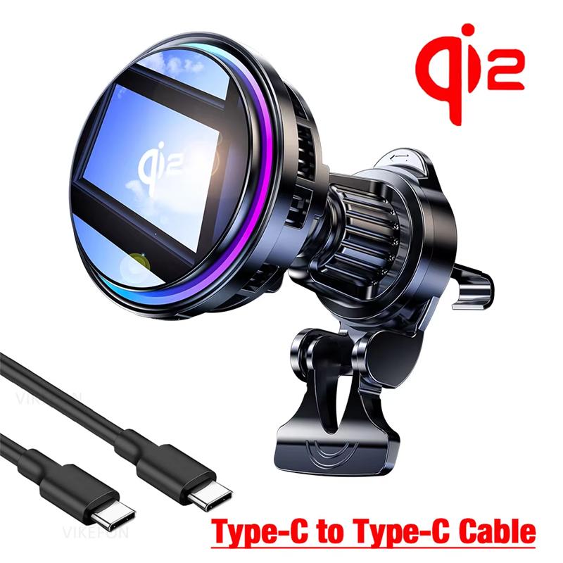Xiaomi ice Cooling Magnetic Wireless Car Charger Stand for iPhone 16 15 14 13 12 Pro Max MacSafe Car Phone Holder Fast Charging Station