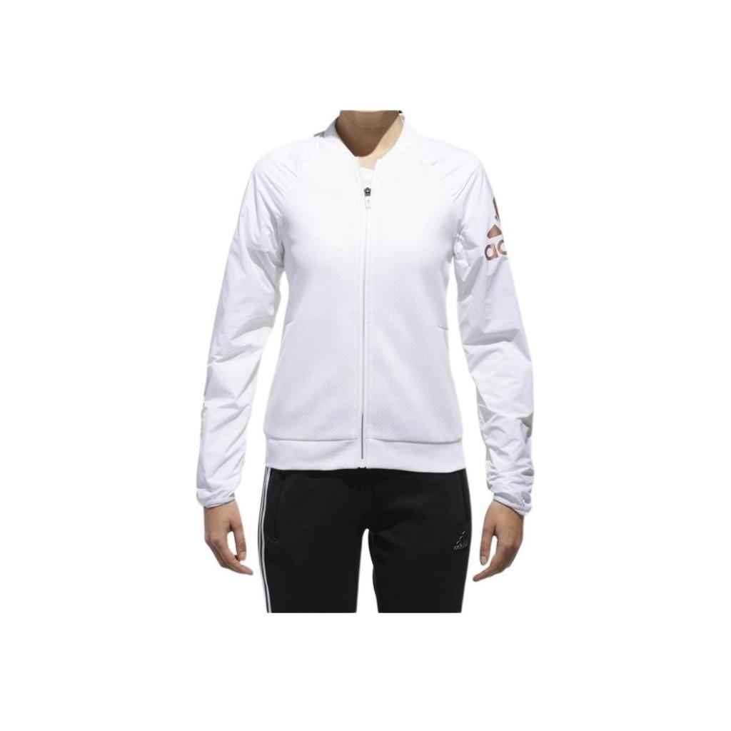 Adidas Logo Print Casual Sports Jacket Unisex Jackets White DN3167