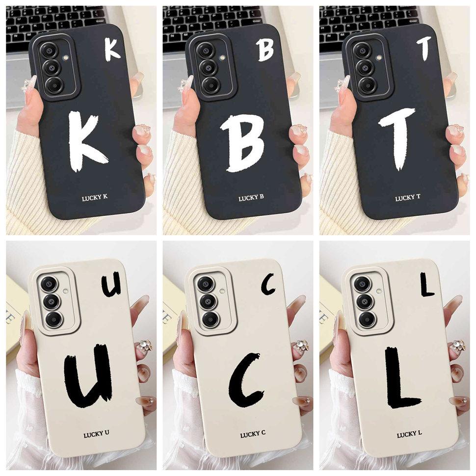 For Samsung Galaxy A17 4G Case New Lucky Letters A-Z Soft Silicone Back Cover For Samsung A17 A17 4G 5G 2025 Phone Cases Bumper