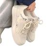 White Shoes Women's  Autumn New Rubber Soft Bottom Lace-up Women's Shoes Solid Color All-Match Casual Sneakers Mixed Batch