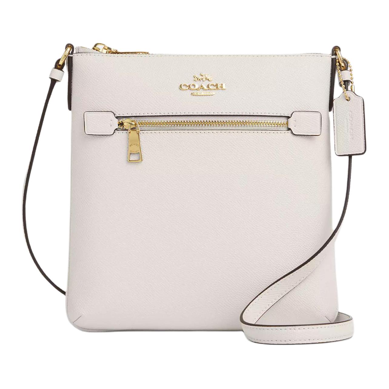 

Coach File 21 Solid Color Minimalist Letter Logo Zipper Closure Plaque Crosshatch Leather Crossbody Bag Small Women crossbody bag CE871-IMCHK Basic Set (Bag+Dust Bag)