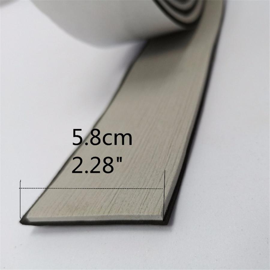 5 рулонов EVA тиковое покрытие для палубы, бордюр для лодки, морское напольное покрытие, ковер, самоклеящаяся лента, 5,8 см x 240 см x 6 мм, аксессуары для яхты, лодки