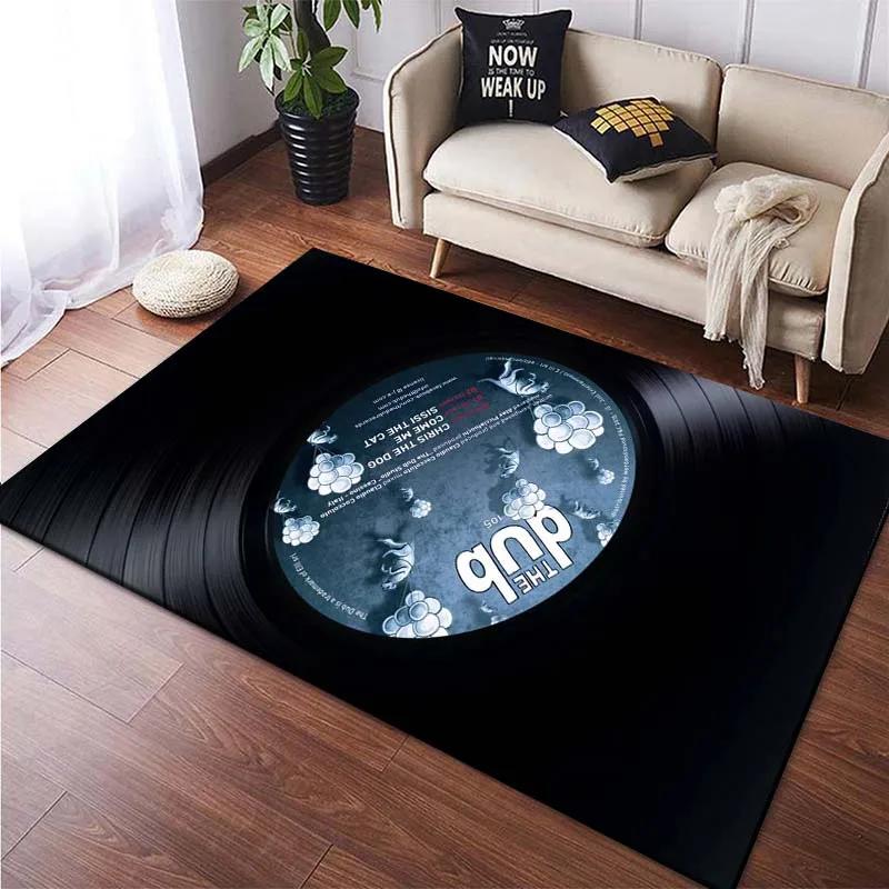 Record CD Creative Carpets Vinyl Record Collection Living Room Decor Area Rugs Music Theme Floor Mat for Bedroom Gamer Room Dorm