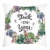 New Pillowcase Green Plant Letter Printing Set Cactus Print Pillowcase Sofa Pillowcase