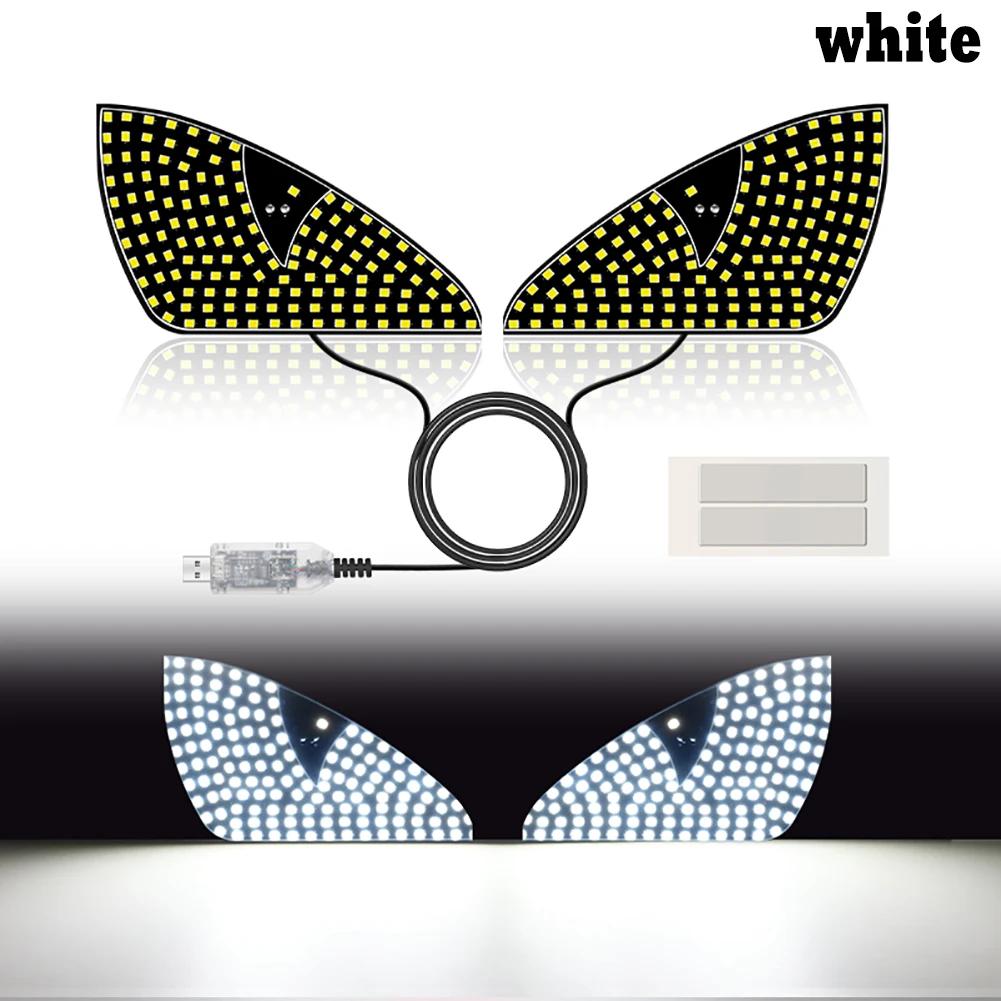 Universal Car LED Dynamic Eye Light Plug and Play Rear Window USB Plug Light Animated Eye Atmosphere Light Auto Accessories 2Pcs