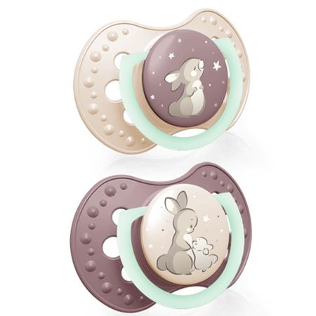 LOVI 22/916 Dynamic silicone pacifier 18+m 2 pcs Night&Day girl
