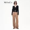 MO&Co. Women's High-Waist Wool Blend Paneled Trousers