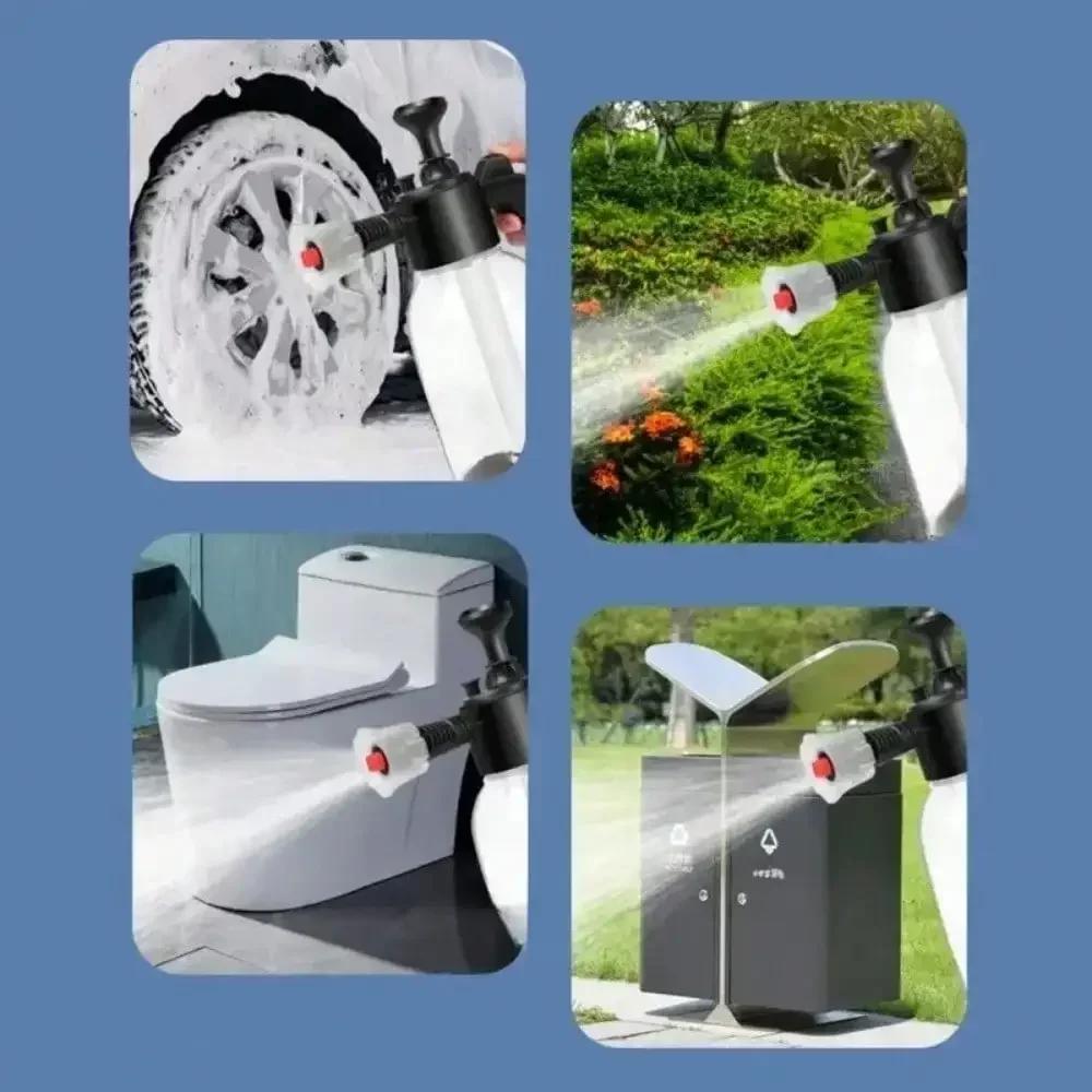 2L Foam Car Washer - Handheld Air Pressure Plastic Sprinkler for Auto & Motorcycle Cleaning